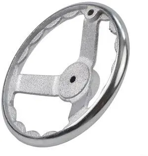 3-Spoke Chrome Plated Steel Handwheel For Machine Tool, Cast Iron Round Rim Corrugated Handle Wheel For Lathe CNC Printer (Size Optional)(8 Inch) 3-Spoke Chrome Plated Steel Handwheel For Machine Tool, Cast Iron Round Rim Corrugated Handle Wheel For Lathe CNC Printer (Size Optional)(8 Inch)
