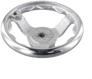 3-Spoke Chrome Plated Steel Handwheel For Machine Tool, Cast Iron Round Rim Corrugated Handle Wheel For Lathe CNC Printer (Size Optional)(5 Inch) 3-Spoke Chrome Plated Steel Handwheel For Machine Tool, Cast Iron Round Rim Corrugated Handle Wheel For Lathe CNC Printer (Size Optional)(5 Inch)