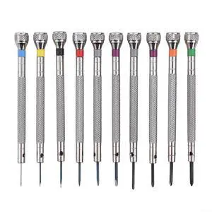 Watchmaker Screwdriver Set, 10pcs Screwdriver Kit for Watch, Glasses, Jewelry Repair, 0.6-2.0mm, Stainless Steel Watchmaker Screwdriver Set, 10pcs Screwdriver Kit for Watch, Glasses, Jewelry Repair, 0.6-2.0mm, Stainless Steel