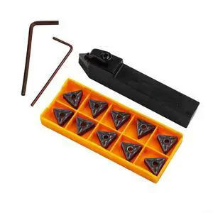 13PCS CNC Turning Tool Set, MTENN1616H16 Carbon Steel Tool Holder, TNMG332 / TNMG160408 Carbide Inserts, And Wrenches (L2/L3) With Screws LSM625 / CTM513, Metal Right Hand Turning Tool 13PCS CNC Turning Tool Set, MTENN1616H16 Carbon Steel Tool Holder, TNMG332 / TNMG160408 Carbide Inserts, And Wrenches (L2/L3) With Screws LSM625 / CTM513, Metal Right Hand Turning Tool