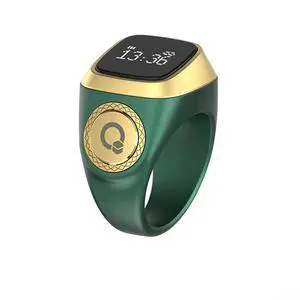 IQibla Smart Ring Counter for Zikr & Prayer Times with OLED Display, Waterproof Digital Tasbih Counter with Vibration Reminder for Muslims, for iOS & for Android App, 40mAh 3-Day Battery(18mm Green) IQibla Smart Ring Counter for Zikr & Prayer Times with OLED Display, Waterproof Digital Tasbih Counter with Vibration Reminder for Muslims, for iOS & for Android App, 40mAh 3-Day Battery(18mm Green)