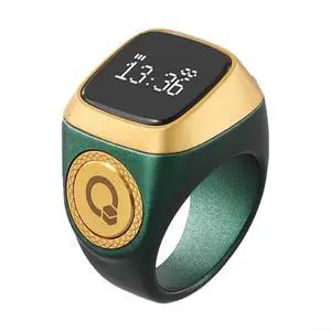 IQibla Smart Ring Counter for Zikr & Prayer Times with OLED Display, Waterproof Digital Tasbih Counter with Vibration Reminder for Muslims, for iOS & for Android App, 40mAh 3-Day Battery(20mm Green) IQibla Smart Ring Counter for Zikr & Prayer Times with OLED Display, Waterproof Digital Tasbih Counter with Vibration Reminder for Muslims, for iOS & for Android App, 40mAh 3-Day Battery(20mm Green)