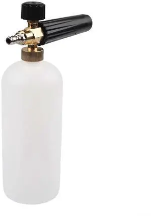 1/4" Snow Foam Washer Pot with 1L Bottle for Pressure Washer Lance, Adjustable High Pressure Spray Jet for Car Wash Soap Application, Removes Particles Efficiently, White and Black Garden Tool 1/4" Snow Foam Washer Pot with 1L Bottle for Pressure Washer Lance, Adjustable High Pressure Spray Jet for Car Wash Soap Application, Removes Particles Efficiently, White and Black Garden Tool