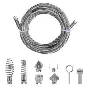 Pipe Cleaning Spiral,12Mm Steel Drain Auger With 6 Cutters For Electric Pipe Cleaning Machine(C) Pipe Cleaning Spiral,12Mm Steel Drain Auger With 6 Cutters For Electric Pipe Cleaning Machine(C)