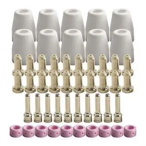 50PCS Plasma Torch Accessories For PCM-500i, For POWERCUT 650, And HandyPlasma 550 Models, WSP-02008 Electrode, WSP-02009 30A Nozzle/Tip, WSP-02012 For Vortex Ring, And Shield Cup 50PCS Plasma Torch Accessories For PCM-500i, For POWERCUT 650, And HandyPlasma 550 Models, WSP-02008 Electrode, WSP-02009 30A Nozzle/Tip, WSP-02012 For Vortex Ring, And Shield Cup