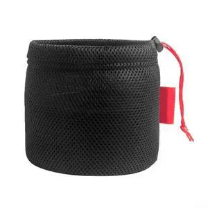 Mesh Storage Bag for Camping, Breathable Anti-Collision Pot Pouch with Drawstring, Lightweight Outdoor Gear Organizer for Cookware Tableware and Water Bucket, Black (19 * 20cm) Mesh Storage Bag for Camping, Breathable Anti-Collision Pot Pouch with Drawstring, Lightweight Outdoor Gear Organizer for Cookware Tableware and Water Bucket, Black (19 * 20cm)