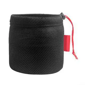 Mesh Storage Bag for Camping, Breathable Anti-Collision Pot Pouch with Drawstring, Lightweight Outdoor Gear Organizer for Cookware Tableware and Water Bucket, Black (14 * 16cm) Mesh Storage Bag for Camping, Breathable Anti-Collision Pot Pouch with Drawstring, Lightweight Outdoor Gear Organizer for Cookware Tableware and Water Bucket, Black (14 * 16cm)