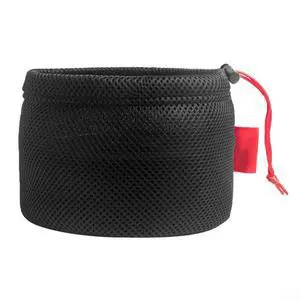 Mesh Storage Bag for Camping, Breathable Anti-Collision Pot Pouch with Drawstring, Lightweight Outdoor Gear Organizer for Cookware Tableware and Water Bucket, Black (26 * 18cm) Mesh Storage Bag for Camping, Breathable Anti-Collision Pot Pouch with Drawstring, Lightweight Outdoor Gear Organizer for Cookware Tableware and Water Bucket, Black (26 * 18cm)
