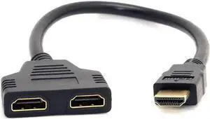 HDMI Cable WISDUM One HDMI Male to Dual HDMI Female Y Splitter Switch Extension Adapter Cable HDMI Cable WISDUM One HDMI Male to Dual HDMI Female Y Splitter Switch Extension Adapter Cable