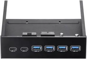 WISDUM 5.25" Front Bay USB HUB 2-Port USB 3.1 & 4-Port USB 3.0 High Speed 5Gbps USB Hub Front Panel Computer Case Optical Drive Bay Converter Hub WISDUM 5.25" Front Bay USB HUB 2-Port USB 3.1 & 4-Port USB 3.0 High Speed 5Gbps USB Hub Front Panel Computer Case Optical Drive Bay Converter Hub