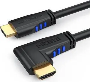 WISDUM HDMI Cable, 6 Feet Left Angle 90 Degree Vertical Left 4K HDMI 2.0 Cable, Support 4K Ultra HD, 3D Video, Ethernet, Audio Return Channel, Black WISDUM HDMI Cable, 6 Feet Left Angle 90 Degree Vertical Left 4K HDMI 2.0 Cable, Support 4K Ultra HD, 3D Video, Ethernet, Audio Return Channel, Black