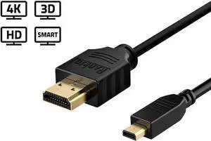 WISDUM Micro HDMI to HDMI Cable, High-Speed HDMI to Micro HDMI HDTV Cable - 6FT Supports Ethernet, 3D, 4K and Audio Return WISDUM Micro HDMI to HDMI Cable, High-Speed HDMI to Micro HDMI HDTV Cable - 6FT Supports Ethernet, 3D, 4K and Audio Return