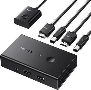 KVM Switch HDMI WISDUM KVM Switch, HDMI USB KVM Switcher with Desktop Control for 2 Computers Share Keyboard Mouse Printer and One HD 4K Monitor, Support 4K@60Hz 3D HDR, with 2 USB 2.0 Cables and 2 HD KVM Switch HDMI WISDUM KVM Switch, HDMI USB KVM Switcher with Desktop Control for 2 Computers Share Keyboard Mouse Printer and One HD 4K Monitor, Support 4K@60Hz 3D HDR, with 2 USB 2.0 Cables and 2 HD