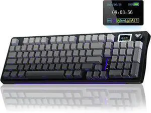 USB Keyboard WISDUM AULA S98 Pro Wireless Mechanical Keyboard with Screen & Knob,2.4GHz/USB-C/BT5.0 Hot Swappable Creamy Keyboard,Pre-lubed Linear Switches,Side Printed PBT Keycaps,RGB Backlit Gaming USB Keyboard WISDUM AULA S98 Pro Wireless Mechanical Keyboard with Screen & Knob,2.4GHz/USB-C/BT5.0 Hot Swappable Creamy Keyboard,Pre-lubed Linear Switches,Side Printed PBT Keycaps,RGB Backlit Gaming