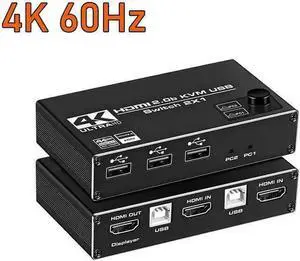 KVM Switch HDMI WISDUM HDMI 2.1 KVM Switch 4K 120Hz HDMI USB KVM Switch Dual Port USB HDMI 2.1 Switcher 2X1 4K 60Hz 8K 60Hz(check remarks) (4K 60Hz No Hotkey) KVM Switch HDMI WISDUM HDMI 2.1 KVM Switch 4K 120Hz HDMI USB KVM Switch Dual Port USB HDMI 2.1 Switcher 2X1 4K 60Hz 8K 60Hz(check remarks) (4K 60Hz No Hotkey)