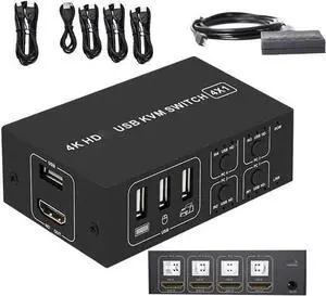 KVM Switch HDMI WISDUM 4 Port HDMI KVM Switch 4K@30HZ/1080P@60HZ USB HDMI KVM Switcher 4 in 1 Out USB HDMI for Mouse Keyboard Hub for PC Laptop Win7 Win10 MAC KVM Switch HDMI WISDUM 4 Port HDMI KVM Switch 4K@30HZ/1080P@60HZ USB HDMI KVM Switcher 4 in 1 Out USB HDMI for Mouse Keyboard Hub for PC Laptop Win7 Win10 MAC