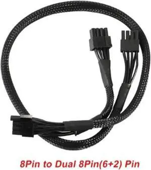 Power Cable WISDUM PCIe 8Pin to Dual 8Pin(6+2Pin) GPU Cable Sleeved 60+20CM 18AWG For PRIME All Series PSU GX/PX/TX/Snow Silent/Gold/Ultra Gold/Platinum/Ultra Platinum/Ultra Titanium Power Cable WISDUM PCIe 8Pin to Dual 8Pin(6+2Pin) GPU Cable Sleeved 60+20CM 18AWG For PRIME All Series PSU GX/PX/TX/Snow Silent/Gold/Ultra Gold/Platinum/Ultra Platinum/Ultra Titanium