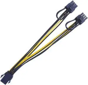 WISDUM PCI-E 6-pin to Dual 6+2-pin (6-pin/8-pin) Power Splitter Cable Graphics Card PCIE PCI Express 6Pin to Dual 8Pin Power Cable WISDUM PCI-E 6-pin to Dual 6+2-pin (6-pin/8-pin) Power Splitter Cable Graphics Card PCIE PCI Express 6Pin to Dual 8Pin Power Cable
