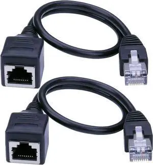 Internet Cable WISDUM Ethernet Extension Cable - 2Pack Ethernet LAN Male to Female Network Cable RJ45 Cat6 Extension Patch Cable Extender Cord 1FT/30CM Internet Cable WISDUM Ethernet Extension Cable - 2Pack Ethernet LAN Male to Female Network Cable RJ45 Cat6 Extension Patch Cable Extender Cord 1FT/30CM