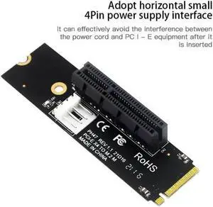 S-Video Cable WISDUM NGFF M.2 To PCI-E 4X Riser Card M2 M Key To PCIe X4 Adapter With LED Indicator SATA Power S-Video Cable WISDUM NGFF M.2 To PCI-E 4X Riser Card M2 M Key To PCIe X4 Adapter With LED Indicator SATA Power