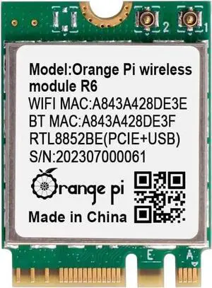 WISDUM Orange Pi WiFi 6 Wireless Module R6, PCIe Network Card with Bluetooth 5.2, Wireless Adapter for Orange Pi 5 Plus WISDUM Orange Pi WiFi 6 Wireless Module R6, PCIe Network Card with Bluetooth 5.2, Wireless Adapter for Orange Pi 5 Plus