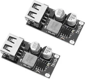 Gadget WISDUM 2PCS DC-DC Power Buck Module 6V-32V12V24V to QC3.0 Fast Charging Single USB Charging Converter Board Gadget WISDUM 2PCS DC-DC Power Buck Module 6V-32V12V24V to QC3.0 Fast Charging Single USB Charging Converter Board