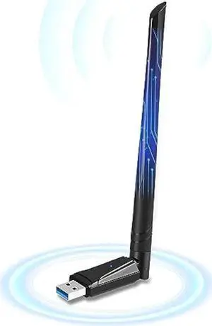 Wireless Adapter WISDUM WiFi USB,PC WiFi Adapter,WiFi Dongle for PC,2.4GHz/5GHz,1300Mbps USB 3.0,High Gain Dual Band 5dBi Antenna, Support Windows 11/10/8.1/8/7/XP, Mac OS 10.9-10.15 Wireless Adapter WISDUM WiFi USB,PC WiFi Adapter,WiFi Dongle for PC,2.4GHz/5GHz,1300Mbps USB 3.0,High Gain Dual Band 5dBi Antenna, Support Windows 11/10/8.1/8/7/XP, Mac OS 10.9-10.15