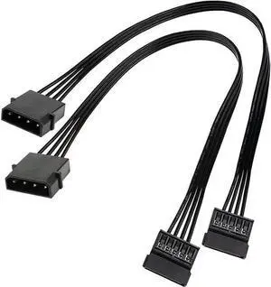 WISDUM FOR Molex IDE 4 Pin Male to 15 Pin Female SATA Power Converter Adapter Cable Hard Drive HDD SSD Power Extension Cable,2 Pack WISDUM FOR Molex IDE 4 Pin Male to 15 Pin Female SATA Power Converter Adapter Cable Hard Drive HDD SSD Power Extension Cable,2 Pack