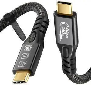 USB Cable WISDUM USB C Cable 3.2 Gen 2X2 20Gbps, Type C 4K@60Hz UHD Video 5A/240W PD3.1 Fast Charge Cord with E-Marker Compatible with Thunderbolt 3/4 Pro Galaxy Pixel Monitor etc 6.6FT =2M USB Cable WISDUM USB C Cable 3.2 Gen 2X2 20Gbps, Type C 4K@60Hz UHD Video 5A/240W PD3.1 Fast Charge Cord with E-Marker Compatible with Thunderbolt 3/4 Pro Galaxy Pixel Monitor etc 6.6FT =2M