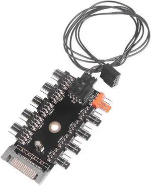 WISDUM 10 Ports Chassis Fan Hub CPU Cooling HUB 12V 4 Pin Fan Controller 1 Female to 10 Male PWM Fan Hub SATA Adapter For Desktop PC WISDUM 10 Ports Chassis Fan Hub CPU Cooling HUB 12V 4 Pin Fan Controller 1 Female to 10 Male PWM Fan Hub SATA Adapter For Desktop PC