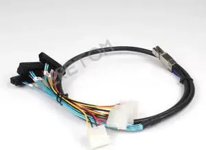 Gadget WISDUM Mini SAS HD (SFF-8644) to 4xSAS 29 Pin Female(SFF-8482) Mini-sas 8644 to 4 8482 With 4 Pin Power Cable 1M /100CM Gadget WISDUM Mini SAS HD (SFF-8644) to 4xSAS 29 Pin Female(SFF-8482) Mini-sas 8644 to 4 8482 With 4 Pin Power Cable 1M /100CM