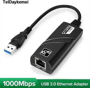 WISDUM Wired USB 3.0 To Gigabit Ethernet RJ45 LAN (10/100/1000) Mbps Network Adapter Ethernet Network Card For PC WISDUM Wired USB 3.0 To Gigabit Ethernet RJ45 LAN (10/100/1000) Mbps Network Adapter Ethernet Network Card For PC
