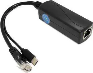 WISDUM Gigabit Type C PoE Splitter 5V/4A, PoE 48V to USB-C 5V/4A Output, Comply IEEE802.3af/at, Adaptive 10/100/1000Mbps, PoE Adapter Splitter for Smart Home/Pi 4B/4B+ (TYPEC0504G) WISDUM Gigabit Type C PoE Splitter 5V/4A, PoE 48V to USB-C 5V/4A Output, Comply IEEE802.3af/at, Adaptive 10/100/1000Mbps, PoE Adapter Splitter for Smart Home/Pi 4B/4B+ (TYPEC0504G)