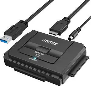 WISDUM USB 3.0 to IDE and SATA Converter External Hard Drive Adapter Kit for Universal 2.5/3.5 HDD/SSD Hard Drive Disk, One Touch Backup Function, Included 12V/2A Power Adapter WISDUM USB 3.0 to IDE and SATA Converter External Hard Drive Adapter Kit for Universal 2.5/3.5 HDD/SSD Hard Drive Disk, One Touch Backup Function, Included 12V/2A Power Adapter