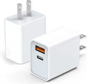 WISDUM Charger Block, USB C Fast Charging Block Usbc Wall Charger Dual Port USB & Type C Multi Ports USB Plug Outlet for Quick Charge Box Power Delivery Cube Adapter Cargador Brick WISDUM Charger Block, USB C Fast Charging Block Usbc Wall Charger Dual Port USB & Type C Multi Ports USB Plug Outlet for Quick Charge Box Power Delivery Cube Adapter Cargador Brick