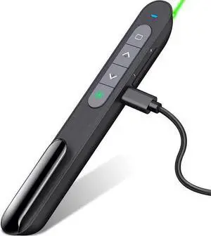 WISDUM Rechargeable Presentation Clicker with Green Light,PPT Powerpoint Remote Clicker for Presentations,Wireless Presenter Slide Changer Advancer Pointer with Volume Control for Laptop Computer WISDUM Rechargeable Presentation Clicker with Green Light,PPT Powerpoint Remote Clicker for Presentations,Wireless Presenter Slide Changer Advancer Pointer with Volume Control for Laptop Computer