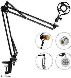WISDUM Upgraded Adjustable Microphone Suspension Boom Scissor Arm Stand with Shock Mount Mic Clip Holder 38 to 58 Screw Adapter for Blue Yeti Snowball Other Microphones WISDUM Upgraded Adjustable Microphone Suspension Boom Scissor Arm Stand with Shock Mount Mic Clip Holder 38 to 58 Screw Adapter for Blue Yeti Snowball Other Microphones