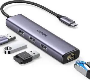 WISDUM USB C to Ethernet Adapter, 4 in 1 USB C Hub Ethernet with 3 USB 3.0 Ports/Gigabit Rj45, Plug & Play, Thunderbolt (3/4) to Network Adapter for Pro/Air, XPS, Pro, 15 Pro/Max WISDUM USB C to Ethernet Adapter, 4 in 1 USB C Hub Ethernet with 3 USB 3.0 Ports/Gigabit Rj45, Plug & Play, Thunderbolt (3/4) to Network Adapter for Pro/Air, XPS, Pro, 15 Pro/Max