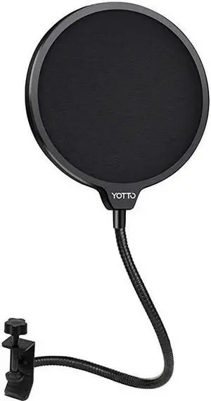 WISDUM Microphone Pop Filter Studio Windscreen Mic Cover Mask Shield with Flexible Gooseneck and Clamp for Blue Yeti Audio Technica and All Microphones WISDUM Microphone Pop Filter Studio Windscreen Mic Cover Mask Shield with Flexible Gooseneck and Clamp for Blue Yeti Audio Technica and All Microphones