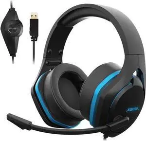 WISDUM Xiberia V22 Gaming Headset for PC- Deep Bass 3D Surround Sound- USB Headphones with Noise Cancelling Microphone RGB Lights Plug & Play for Laptops Computers WISDUM Xiberia V22 Gaming Headset for PC- Deep Bass 3D Surround Sound- USB Headphones with Noise Cancelling Microphone RGB Lights Plug & Play for Laptops Computers