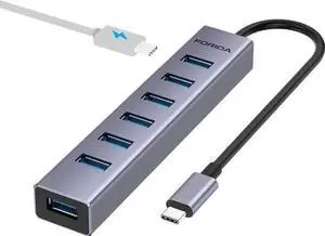 WISDUM USB C to USB Hub, 8 Ports USB 3.0 Adapter with 7 USB 3.0 Data Ports,USB C Splitter with USB C 5V/3a Extra Power, 7.9IN/20CM Main Cable USB HUB, USB Extension for Laptop and PC WISDUM USB C to USB Hub, 8 Ports USB 3.0 Adapter with 7 USB 3.0 Data Ports,USB C Splitter with USB C 5V/3a Extra Power, 7.9IN/20CM Main Cable USB HUB, USB Extension for Laptop and PC