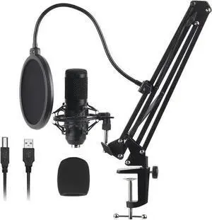 WISDUM USB Condenser Microphone Kit 192kHZ/24bit Plug & Play Computer PC Microphone Studio Streaming Cardioid Mic for Recording Broadcasting YouTube Gaming WISDUM USB Condenser Microphone Kit 192kHZ/24bit Plug & Play Computer PC Microphone Studio Streaming Cardioid Mic for Recording Broadcasting YouTube Gaming