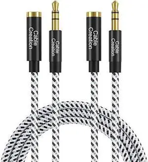 WISDUM 35mm Headphone Extension Cable 35mm Male to Female Stereo Audio Extension Cable Adapter with Gold Plated Connector 2Pack 6 Feet WISDUM 35mm Headphone Extension Cable 35mm Male to Female Stereo Audio Extension Cable Adapter with Gold Plated Connector 2Pack 6 Feet