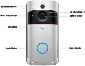 WISDUM V5 Video Doorbell Smart IP Camera WIFI Wireless Security Door Phone Bell Camera Visual Recording Home Monitor Doorbell WISDUM V5 Video Doorbell Smart IP Camera WIFI Wireless Security Door Phone Bell Camera Visual Recording Home Monitor Doorbell