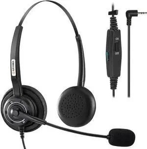 WISDUM Phone Headset 2.5mm with Noise Canceling Mic & Volume Control Ultra Comfort Telephone Headset for Panasonic Vtech AT&T Uniden Gigaset Cisco RCA Grandstream Cordless Landline Office Phones WISDUM Phone Headset 2.5mm with Noise Canceling Mic & Volume Control Ultra Comfort Telephone Headset for Panasonic Vtech AT&T Uniden Gigaset Cisco RCA Grandstream Cordless Landline Office Phones