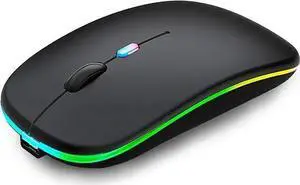 WISDUM Wireless Bluetooth Mouse,LED Rechargeable Silent Slim Laptop Mouse,Portable(BT5.2/3.0 and USB Receiver) Dual Mode Computer Mouse for Laptop, Tablet, Desktop,Mac.(Black) WISDUM Wireless Bluetooth Mouse,LED Rechargeable Silent Slim Laptop Mouse,Portable(BT5.2/3.0 and USB Receiver) Dual Mode Computer Mouse for Laptop, Tablet, Desktop,Mac.(Black)