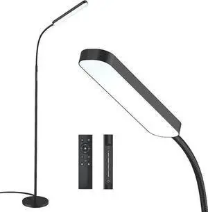WISDUM Wio-Mio Floor Lamp, 15w/1000lm Bright LED Floor Lamp with Stepless Adjustable 3000K-6000K Colors and Dimmer, Remote and Touch Control, Adjustable Gooseneck Floor Lamp for Living Room WISDUM Wio-Mio Floor Lamp, 15w/1000lm Bright LED Floor Lamp with Stepless Adjustable 3000K-6000K Colors and Dimmer, Remote and Touch Control, Adjustable Gooseneck Floor Lamp for Living Room