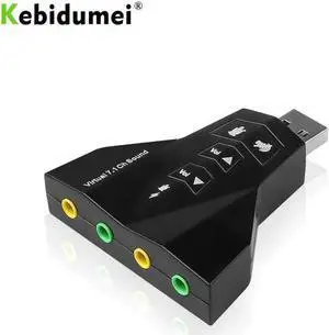 WISDUM 7.1 Channel USB 2.0 3D Audio Sound Card External USB Sound Card Adapter Microphone Speaker Sound Cards 4 Ports WISDUM 7.1 Channel USB 2.0 3D Audio Sound Card External USB Sound Card Adapter Microphone Speaker Sound Cards 4 Ports