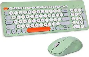 WISDUM Arcwares Wireless Keyboard and Mouse Combo, Sweet Green Cute Keyboard, 2.4G USB Ergonomic Full-Sized Mute Keyboard for Computer, Laptop, PC Desktops, Mac WISDUM Arcwares Wireless Keyboard and Mouse Combo, Sweet Green Cute Keyboard, 2.4G USB Ergonomic Full-Sized Mute Keyboard for Computer, Laptop, PC Desktops, Mac