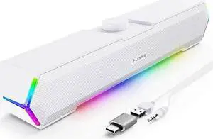 WISDUM LENRUE G11 Computer Speakers for Desktop, Touch Lights PC Speakers with Surge Clear Sound, USB C/USB Powered for Computer Desktop PC Laptop Monitor (White) WISDUM LENRUE G11 Computer Speakers for Desktop, Touch Lights PC Speakers with Surge Clear Sound, USB C/USB Powered for Computer Desktop PC Laptop Monitor (White)